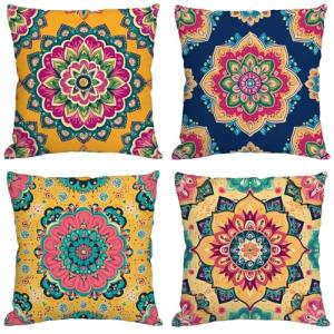 Boho Cojines Exterior Impermeable Lino Fundas Cojines 65x65…