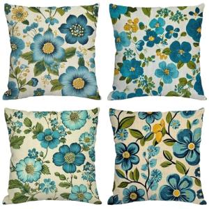 Fundas Cojines 70x70 cm Juego de 4 Turquesa Cojines Exterio…