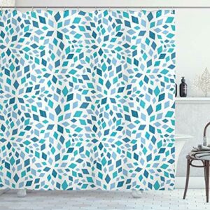 ABAKUHAUS Teal Cortina de Baño, Resumen del Mosaico de los…