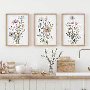 3 Cuadro Flores Vintage 40x50 Poster Botanico Plantas Lamin…