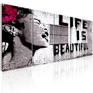 murando Cuadro en Lienzo Banksy Life is beautiful 100x40 cm…