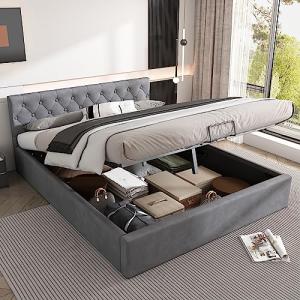 Laxnb Cama Tapizada 140x200 cm Cama Matrimonio, Cama Juveni…