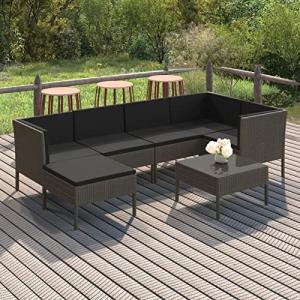 MOONAIRY Set de Muebles de jardín 7 pzas y Cojines, Sofa Y…