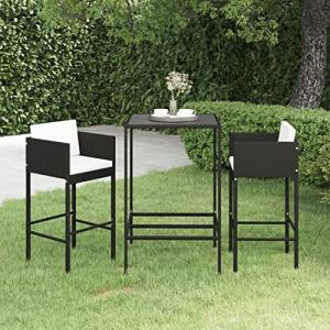MOONAIRY Set Muebles Bar jardín 3 Piezas y Cojines, Comedor…