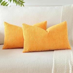 JOTOM Fundas de Almohada de Pana a Rayas 40x60 cm Boho Deco…