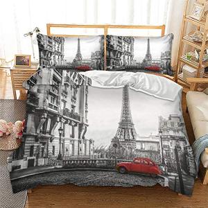 MIUNNG Moderno Paisaje de la Ciudad Ropa de Cama Torre Eiff…