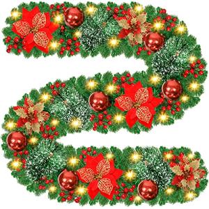 Guirnalda de Navidad, 2,7 Metros Guirnaldas navideñas con L…