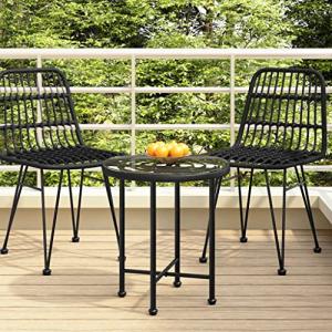 UMOLAMARY Mesa de Comedor de Vid Templado y Acero Negro ñ50…