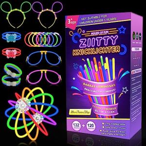 Ziitty Barras Luminosas, 120 Pulseras Fluorescentes y 132 C…