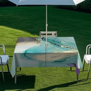 Chickwin Mantel Impermeable Rectangular, Patrón de Mármol E…