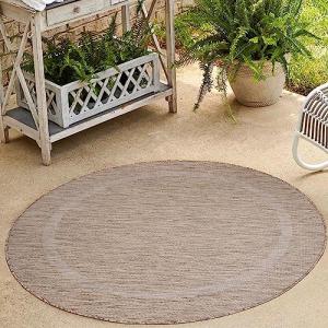 HomebyHome Alfombra Exterior Interior 120 cm Redondo Marrón…
