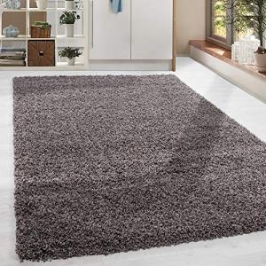 HomebyHome Alfombra Salon Peludo de Pelo Largo Taupe 300x40…