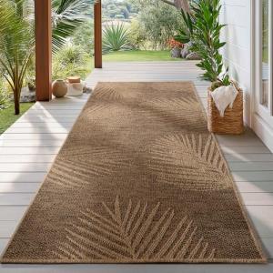 HomebyHome Alfombra Exterior y Interior 80 x 150 cm Beige R…