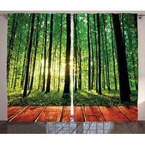 ABAKUHAUS Naturaleza Cortinas, La luz del Sol árboles fores…