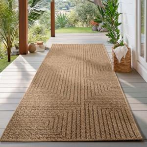 HomebyHome Alfombra Exterior y Interior 80 x 150 cm Beige R…