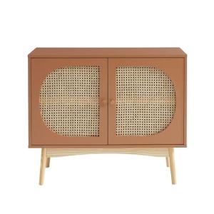 BAÏTA Aparador SIXTINE Terracota y cannabos ratán 90cm