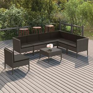 MOONAIRY Set de Muebles de jardín 8 pzas y Cojines, Sofa Y…