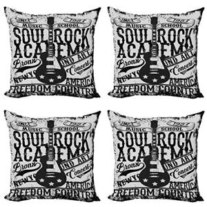 ABAKUHAUS Retro Set de 4 Fundas para Cojín, La música Rock…