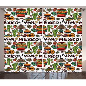 ABAKUHAUS Mexicano Cortinas, Cactus de Dibujos Animados de…