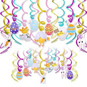 HOWAF Feliz Pascua Decoración de Techo Colgante, 30pcs Pasc…