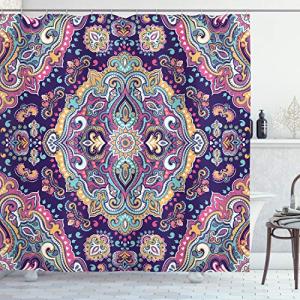 ABAKUHAUS Étnico Cortina de Baño, Boho Colorido, Material R…