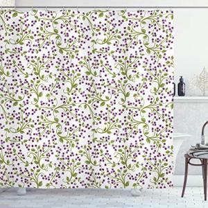 ABAKUHAUS Flor Cortina de Baño, Wild Bayas Botanical, Mater…