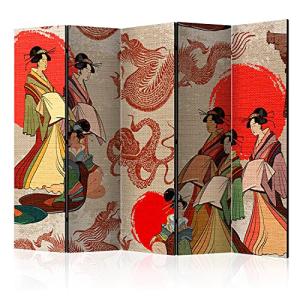 murando Biombo Geisha & Drache 225x172 cm de Impresion Unil…