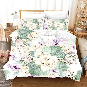 Chickwin Juego de Ropa de Cama 3D, Flores Floral Estampado…