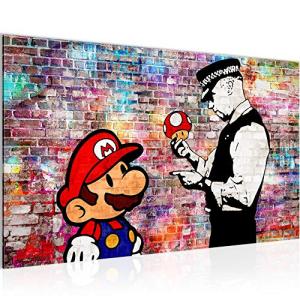 Runa Art Cuadro Moderno Mario Y El Policía Banksy - 100% Ma…