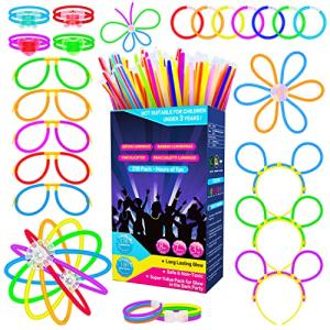 Millegu Pulseras Luminosas Fluorescentes, 230 Pack Fiesta,…