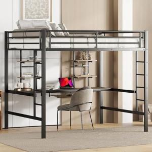 Ntxplora - Cama entrepiso (140 x 200 cm, metal con escritor…