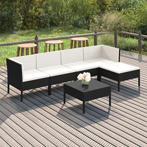 MOONAIRY Set de Muebles de jardín 6 pzas y Cojines, Sofa Y…