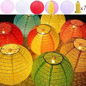 Qlisytpps Faroles de papel con luces LED, 10 colores, linte…