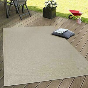 Paco Home Alfombra Interior Y Exterior Tejido Liso Terrazas…