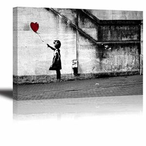 Piy Painting Cuadro sobre Lienzo Banksy Rojo de niña con Gl…