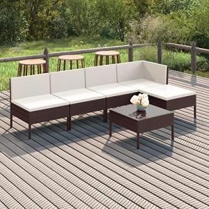 MOONAIRY Set Muebles de jardín 6 pzas y Cojines, Sofa Y Sil…