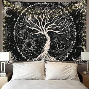 Betylifoy Tapiz de Árbol de la Vida Luna y Sol Tapiz Colgan…