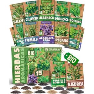 ZenGreens® - Set de semillas de hierbas bio - 15 variedades…