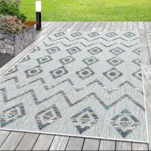 HomebyHome Alfombra Tejido Plano Efecto 3D diseño étnico Te…