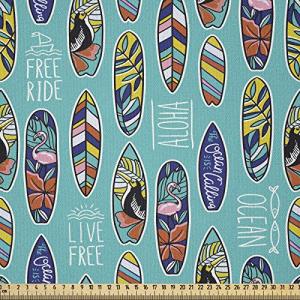 ABAKUHAUS Tabla De Surf Tela por Metro, Aloha Hawaii Ocean,…