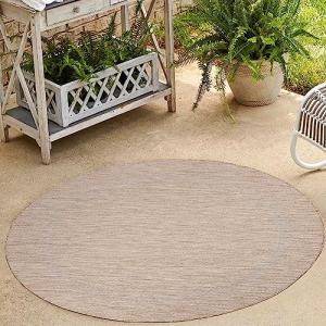 HomebyHome Alfombra Exterior Interior 120 cm Redondo Beige…