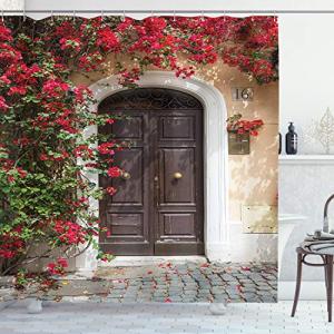 ABAKUHAUS marroquí Cortina de Baño, Puerta Vieja con Las Fl…