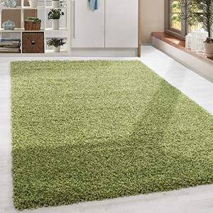 HomebyHome Alfombra Salon Peludo de Pelo Largo Verde 300x40…