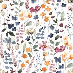 VEELIKE Papel Pintado Flores Blanco Acuarela Vintage Papel…