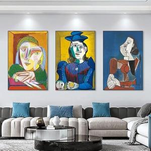 Tríptico de Arte Moderno, Cuadros Decorativos para Sala de…