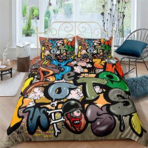 AYMAING Juego De Funda NóRdica Graffiti Mega Cool Colorido…