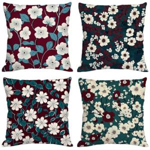 Fundas Cojines 70x70 cm Juego de 4 Burdeos Cojines Exterior…