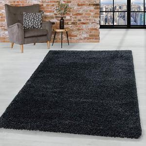 HomebyHome Alfombra Salon Peludo de Pelo Largo 50mm Antraci…