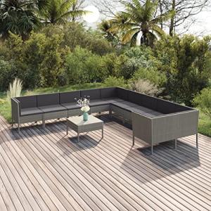 MOONAIRY Set de Muebles de jardín 11 pzas y Cojines, Conjun…