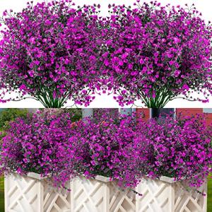 Jusvenmt 12 Piezas Flores Artificiales Exterior Decorativas…